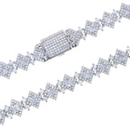 2026 New Iced Out Bling CZ Charm Necklace Silver Color Cubic Zirconia Tennis Chain For Women Men Hip hop Jewelry