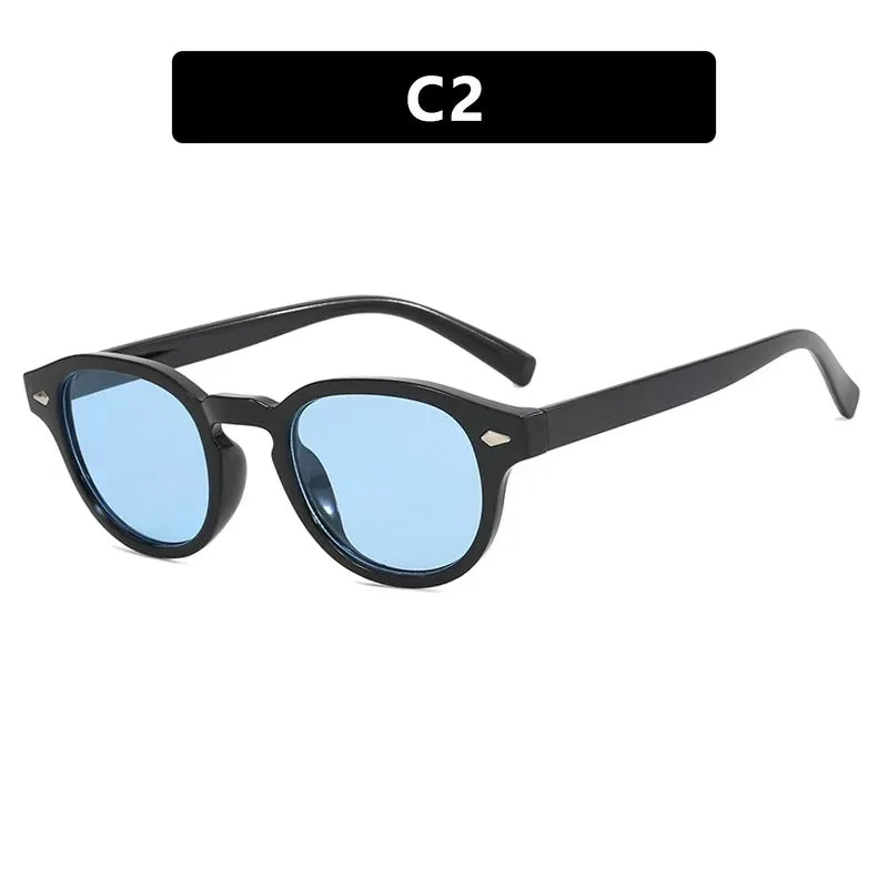 Vintage Round Sunglasses Women Men Retro Rivet Gradient Female Sun Glasses UV400 Square Shades Eyewear