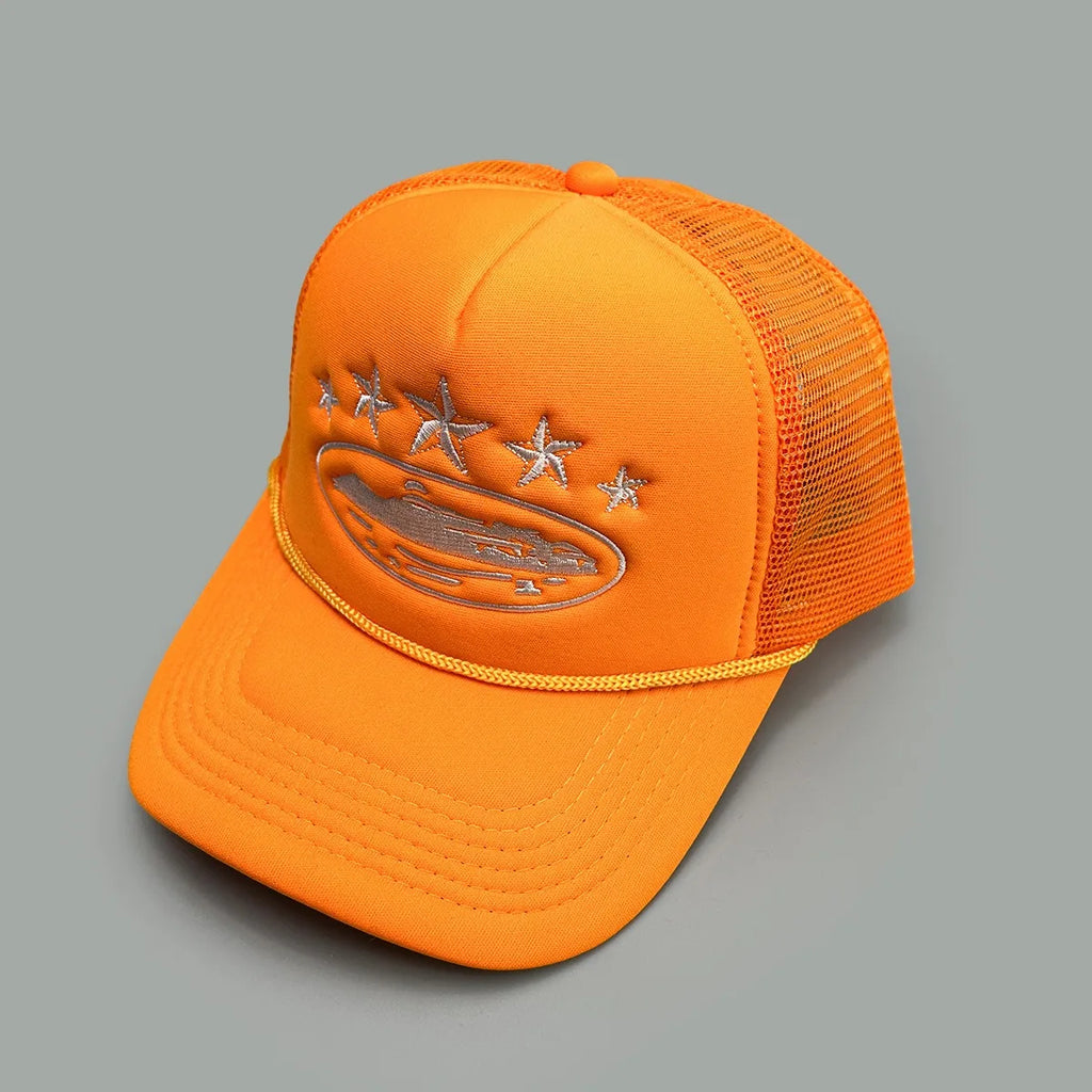 Cruise Ship Pattern Baseball Cap Summer Five-star Mesh Cap for Men and Women Outdoor Beach Sun Protection Trucker Baseball Caps
