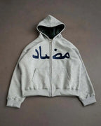 2025 new autumn and winter personalized printed hoodie y2k street casual hip-hop cardigan zipper jacket