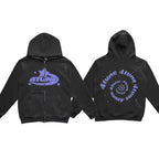 Dark Sport Hoodie Zipper Men's Large Size Couple Gothic Harajuku Streetwear Printed Loose Fit Long Sleeve Sweatshirt