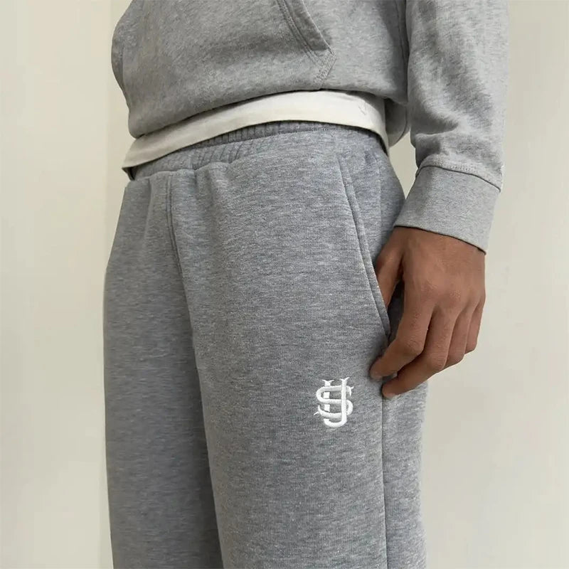 High Street Y2K Pants Mens Casual Trousers Hoodie Sets Streetwear Straight Sweatpants Loose Embroidery Hoodie Couple Trendy Suit