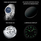 CADISEN 2025 New Mens Watches Luxury Automatic Watch For Men MIYOTA Mechanical 40MM WristWatch Stainless Steel AR Sapphire glass