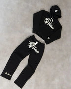 Oversized Sakura Cherry Blossom Tree Hoodie Pants Set Gray Tracksuit with Japanese Floral Design Trendy Y2K Streetwear Fashion