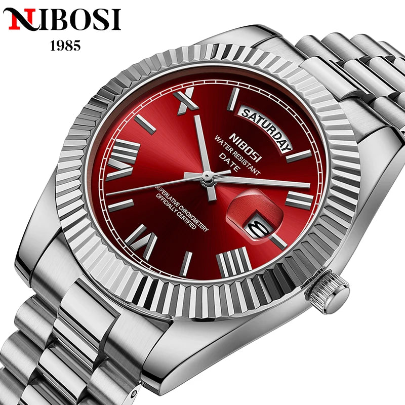 NIBOSI Brand Luxury Quartz Watches For Men Fashion Date Display Luminous Fashion Stainless Steel Men's Watch relogios masculino