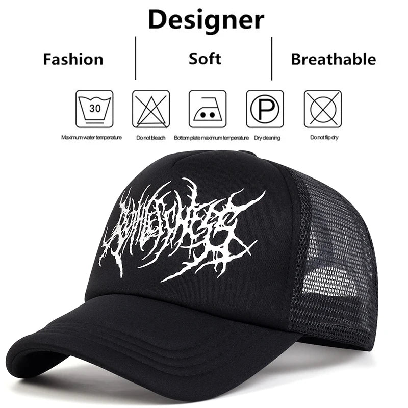 Gothic Summer Fashion Net Hat Baseball Hat Snapback Caps Hip-hop Hats Outdoor Adjustable Men Women Cowboy Sunscreen Hat