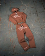 Oversized Sakura Cherry Blossom Tree Hoodie Pants Set Gray Tracksuit with Japanese Floral Design Trendy Y2K Streetwear Fashion