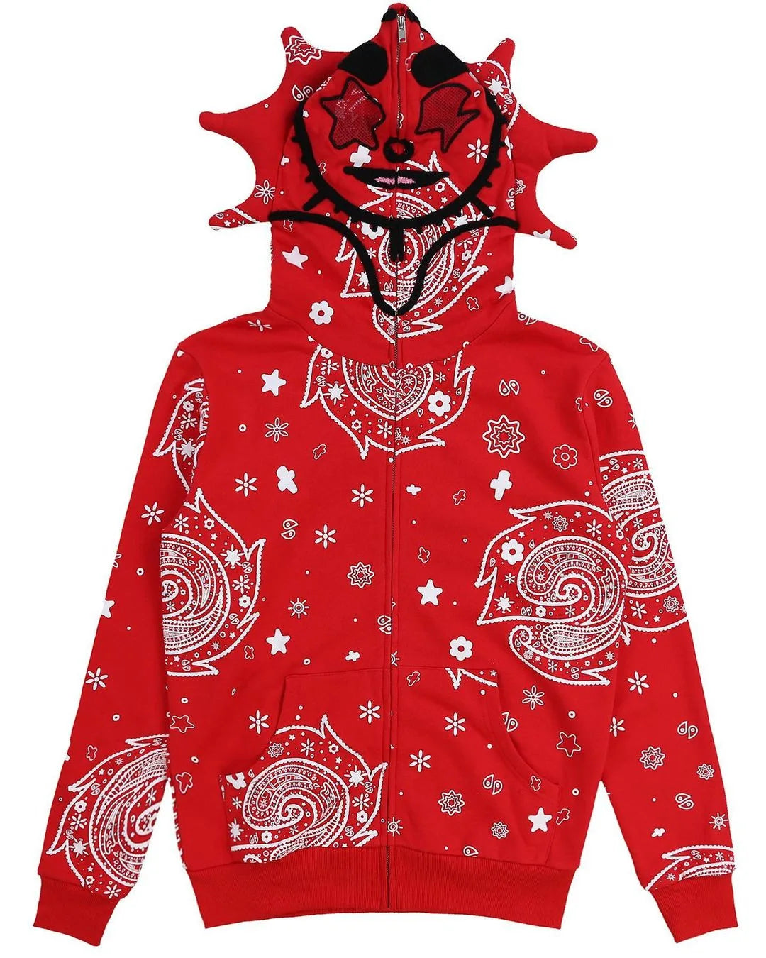 Skeleton Print Hoodie Cosplay Costume Zipper Jacket Long Sleeve Top Causal Hooded Sweatshirt Fashion Streetwear for Adult