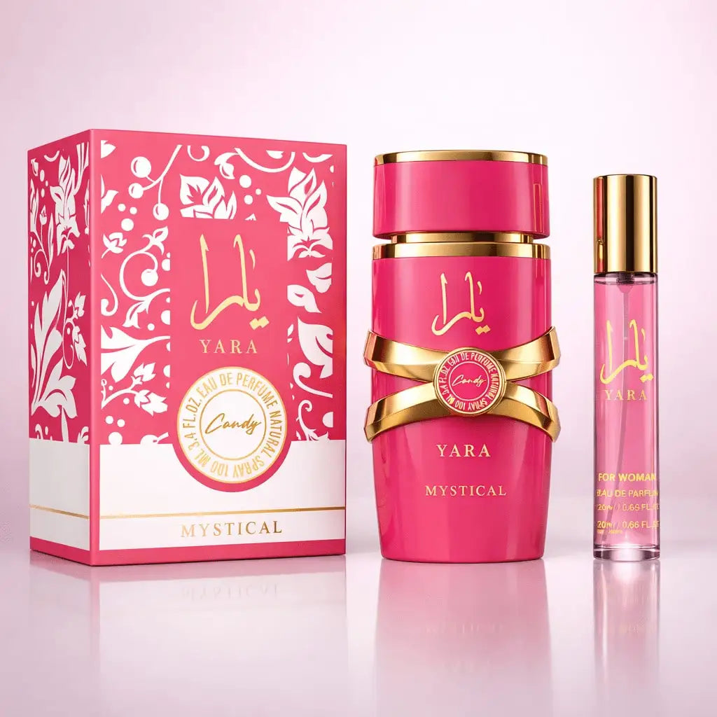 YARA Candy Water Perfume Women Box 100ml + 20ml Vanilly fruity Sweet Parfume, Cassis, Green Mandarine, Musk