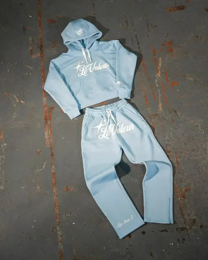 Oversized Sakura Cherry Blossom Tree Hoodie Pants Set Gray Tracksuit with Japanese Floral Design Trendy Y2K Streetwear Fashion
