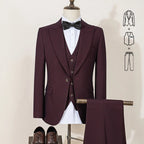 ST Cassy high quality full men's suits 3 pieces luxury Elegant Slim Fit Male Groom Wedding Party Dress Business Office costume