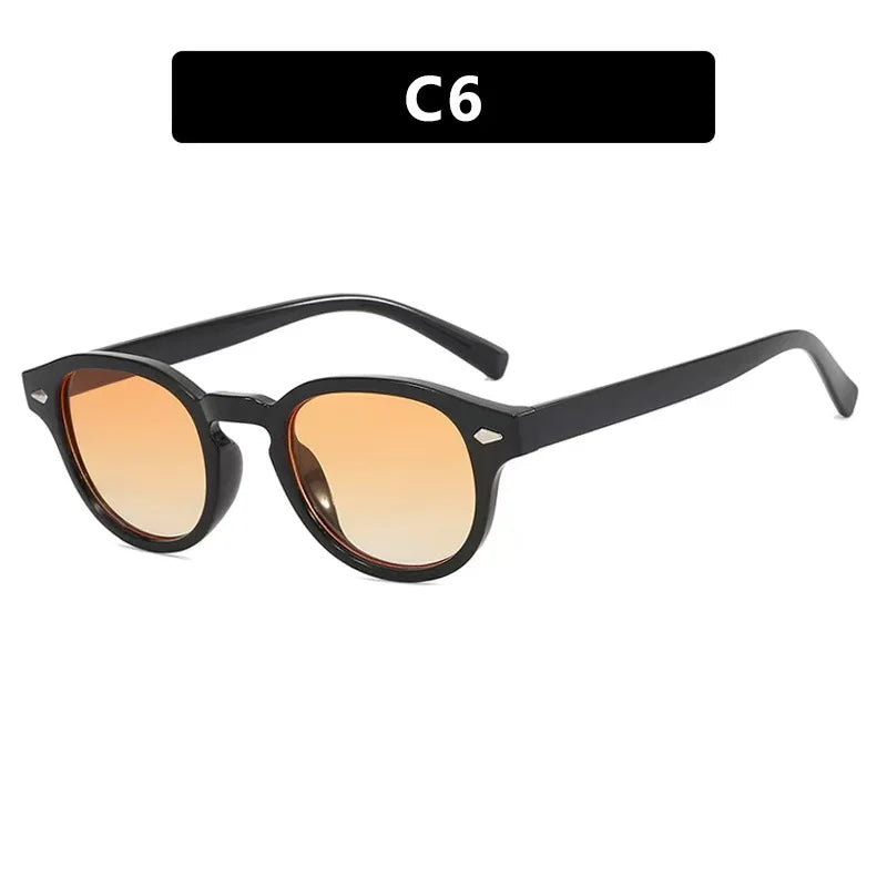 Vintage Round Sunglasses Women Men Retro Rivet Gradient Female Sun Glasses UV400 Square Shades Eyewear