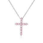 HECHENG,High Quality Crystal Shiny Zirconia Cubic Zircon Necklace Pendant Cross Jesus Christ Gold Colour Jewelry Gift for Women