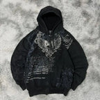 Harajuku Plum Tree Embroidered Oversized Pink Zipper Hoodies For Men and Women Y2K New Gothic Fashion Retro Street Sweatshirts