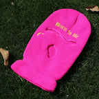 Embroidery Balaclava 3 Hole Full Face Mask Army Tactical Mask Ski Winter Hat Halloween Party Balaclava Cycling Hedging Cap