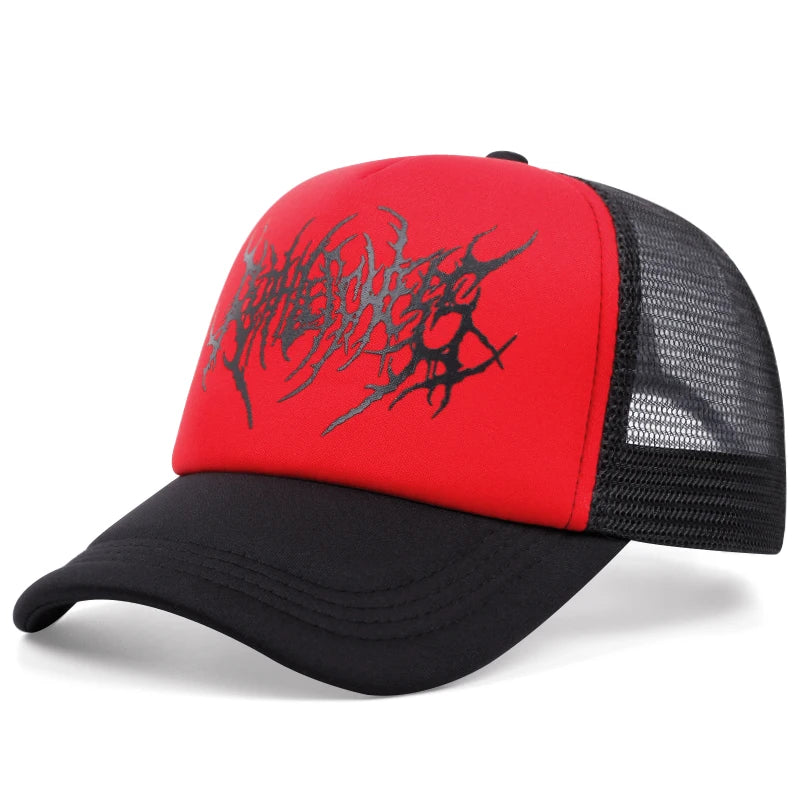 Gothic Summer Fashion Net Hat Baseball Hat Snapback Caps Hip-hop Hats Outdoor Adjustable Men Women Cowboy Sunscreen Hat