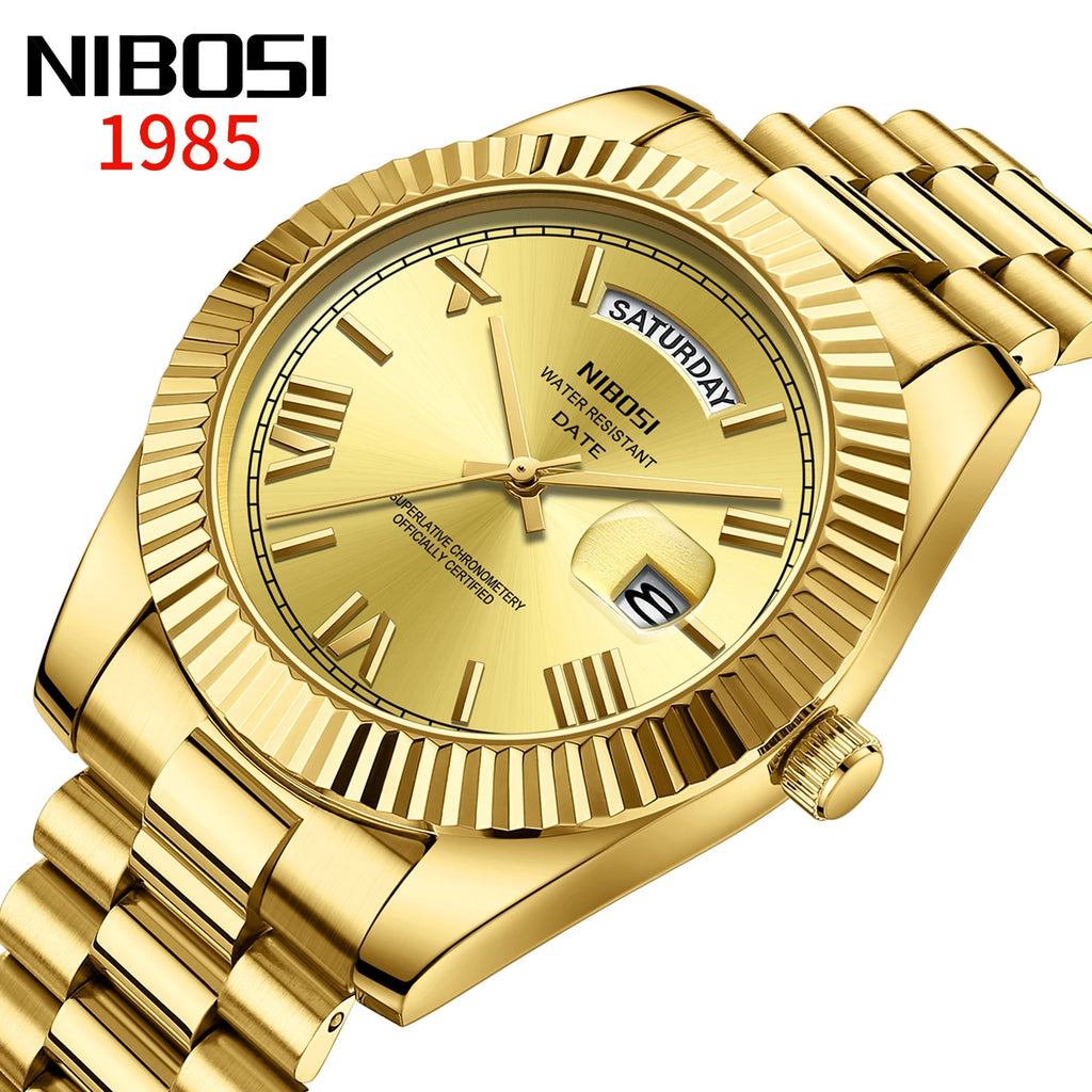 NIBOSI Brand Luxury Quartz Watches For Men Fashion Date Display Luminous Fashion Stainless Steel Men's Watch relogios masculino