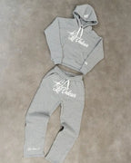 Oversized Sakura Cherry Blossom Tree Hoodie Pants Set Gray Tracksuit with Japanese Floral Design Trendy Y2K Streetwear Fashion