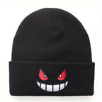 Mouth Eyes Embroidery Elasticity Cartoons Beanie Winter Keep Warm Fashion Autumn Crimping Woman Men Knitted Hat Skull Cap