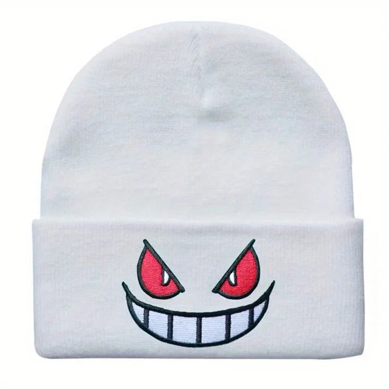 Mouth Eyes Embroidery Elasticity Cartoons Beanie Winter Keep Warm Fashion Autumn Crimping Woman Men Knitted Hat Skull Cap