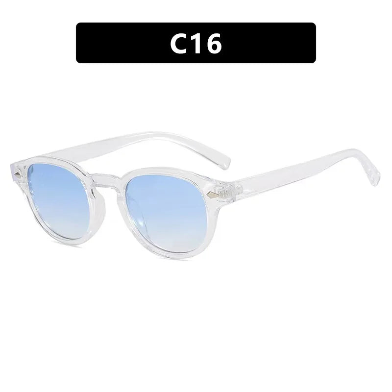 Vintage Round Sunglasses Women Men Retro Rivet Gradient Female Sun Glasses UV400 Square Shades Eyewear