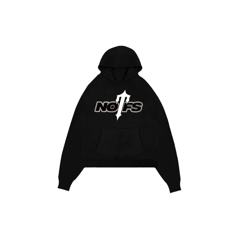 Gothic Street Style Hoodie Sweatshirt Letter Print Set Polyester Fiber Long Sleeve Casual Comfortable Unisex Adult Clothing