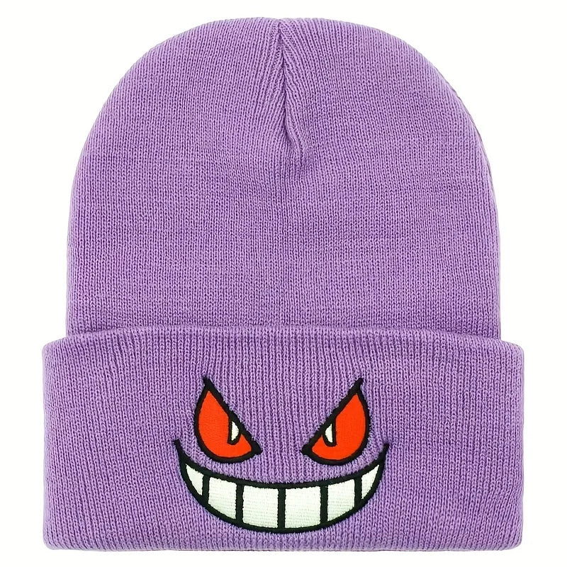 Mouth Eyes Embroidery Elasticity Cartoons Beanie Winter Keep Warm Fashion Autumn Crimping Woman Men Knitted Hat Skull Cap