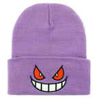 Mouth Eyes Embroidery Elasticity Cartoons Beanie Winter Keep Warm Fashion Autumn Crimping Woman Men Knitted Hat Skull Cap
