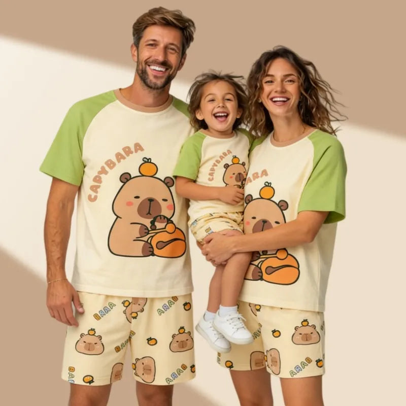 Children's Short-sleeved Set 26 Spring/Summer New Style Cartoon Fashion Boys' and Girls' Various Styles Short-sleeved Casual Set