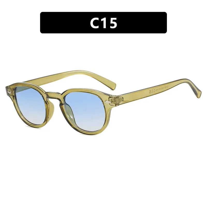 Vintage Round Sunglasses Women Men Retro Rivet Gradient Female Sun Glasses UV400 Square Shades Eyewear