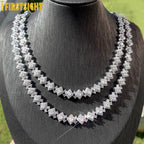 2026 New Iced Out Bling CZ Charm Necklace Silver Color Cubic Zirconia Tennis Chain For Women Men Hip hop Jewelry