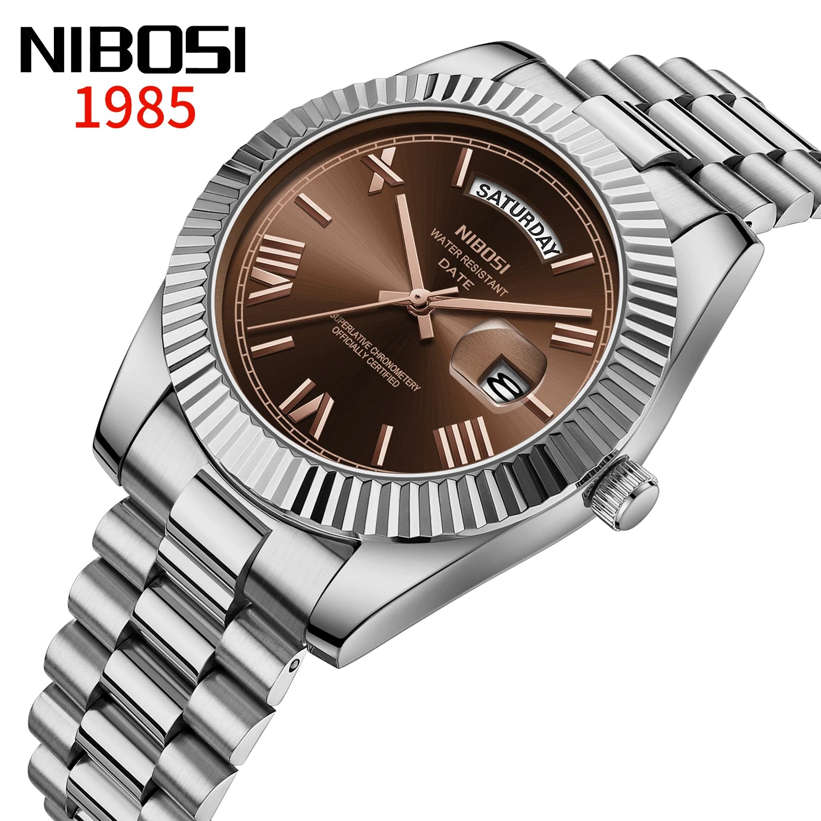 NIBOSI Brand Luxury Quartz Watches For Men Fashion Date Display Luminous Fashion Stainless Steel Men's Watch relogios masculino