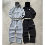 Warm Men's Sportswear Hoodie Solid Color Hooded Sweater Loose Fleece Pullover Sportswear Dark Blue Y2K Plus Thick Street Fashion