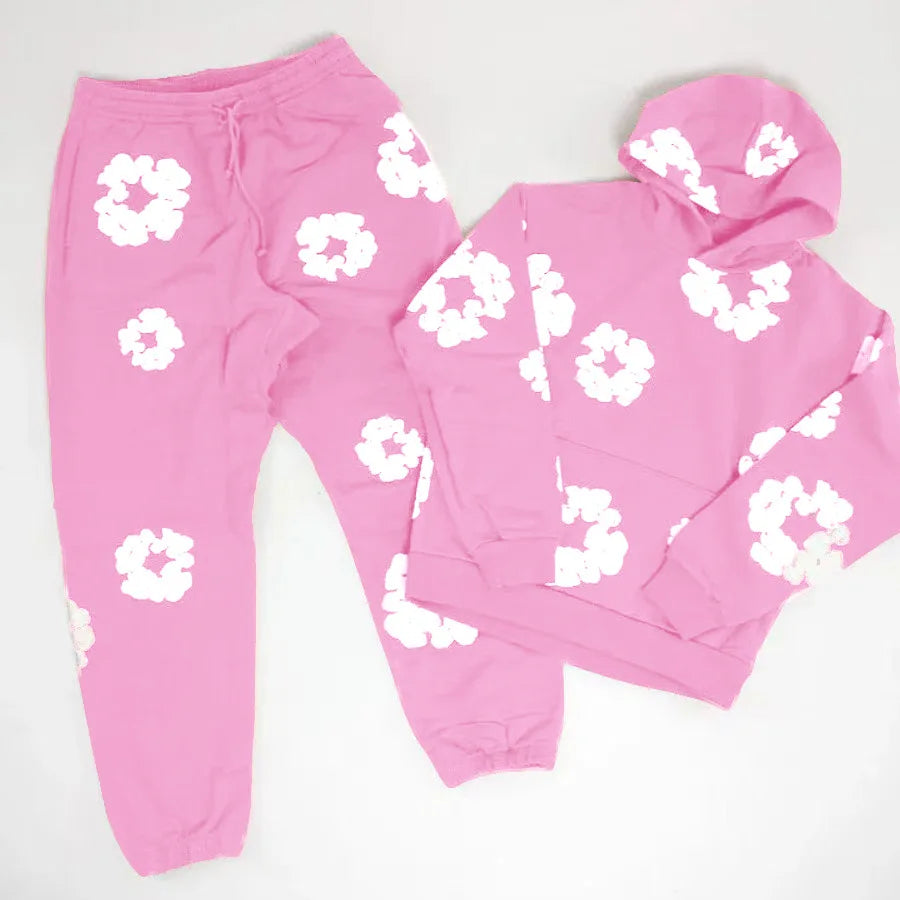 2026New brand hot sale New fashion foam print hoodie, European and American fashion men's sports suit, lovers' same suit