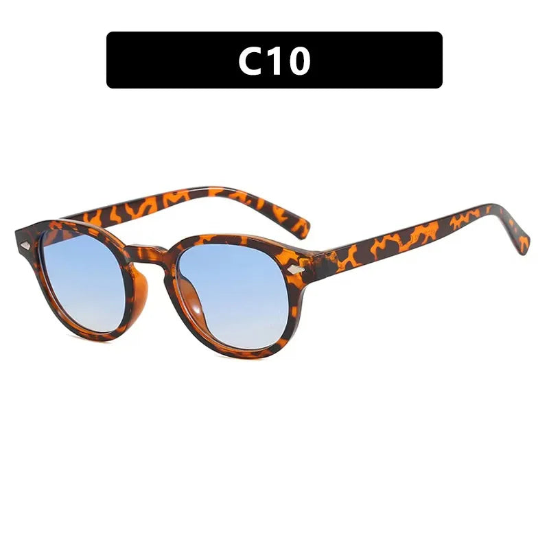 Vintage Round Sunglasses Women Men Retro Rivet Gradient Female Sun Glasses UV400 Square Shades Eyewear