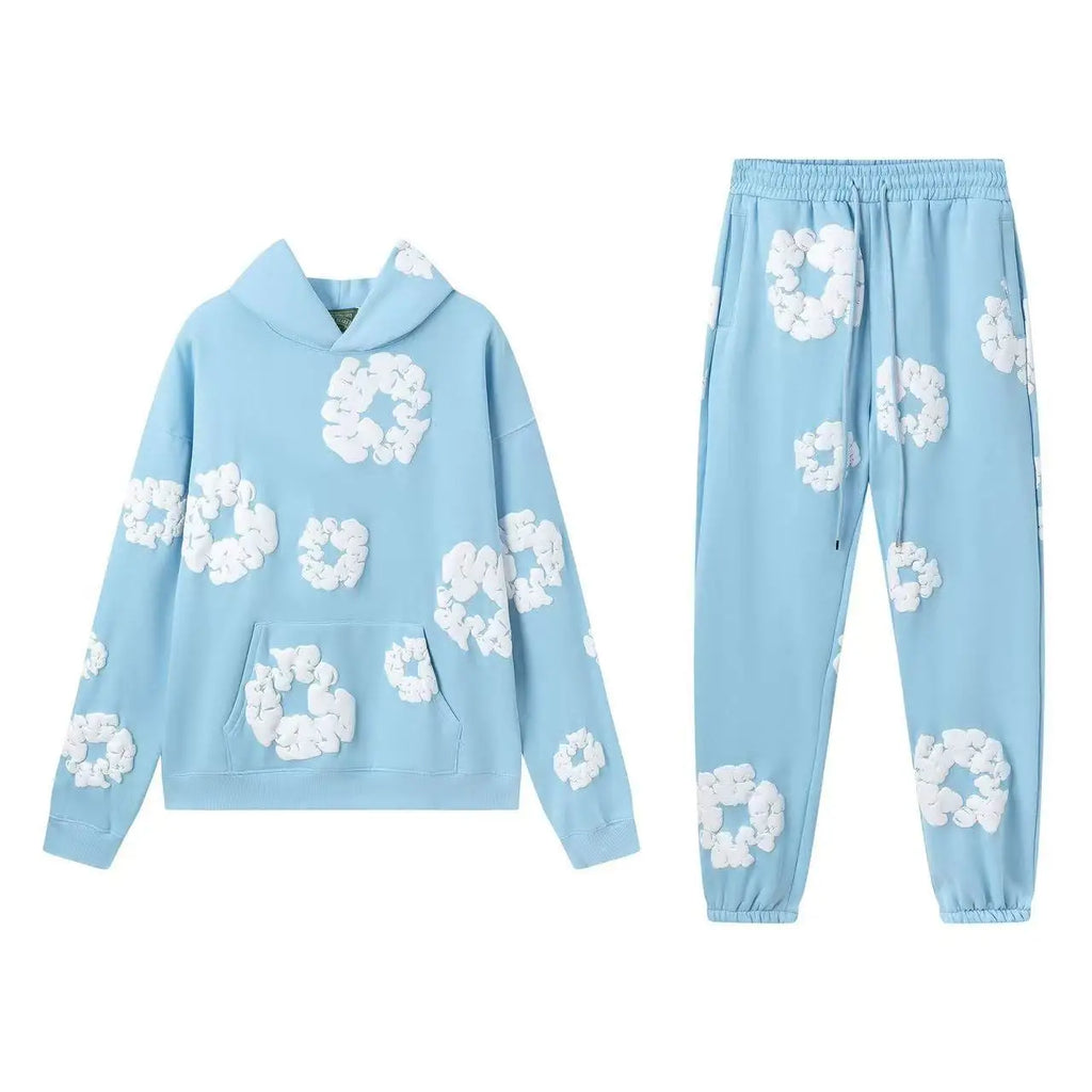 2026New brand hot sale New fashion foam print hoodie, European and American fashion men's sports suit, lovers' same suit