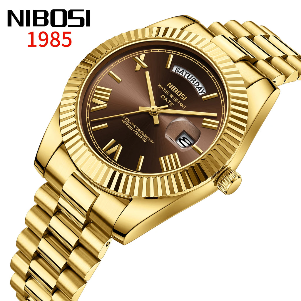 NIBOSI Brand Luxury Quartz Watches For Men Fashion Date Display Luminous Fashion Stainless Steel Men's Watch relogios masculino