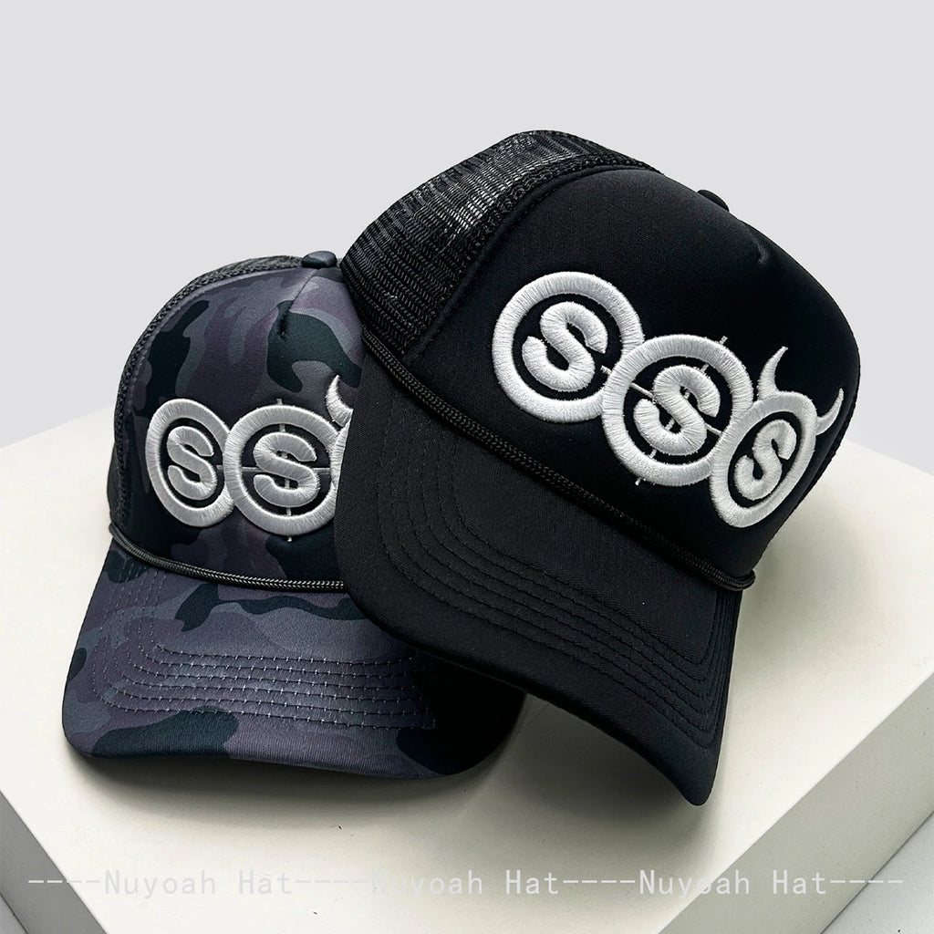Personal Devil Horns Letters Embroidery Baseball Hats Breathable New Unisex Mesh Sunshade Hip Hop Versatile  Trucker CapsOutdoor