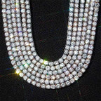 3Mm-5Mm Iced Out Bling 5A Cubic Zirconia1 Row Tennis Chain Necklace Men Hip Hop Jewelry 5A Men And Woman Necklace Drop Shipping