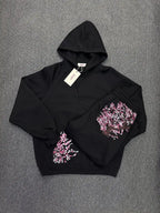 Oversized Sakura Cherry Blossom Tree Hoodie Pants Set Gray Tracksuit with Japanese Floral Design Trendy Y2K Streetwear Fashion
