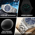 PAAZOMU Luxury Quartz Man Wristwatch Sport Men Watches Waterproof Luminous Date Week Stainless Steel Men's Watch Male Reloj+box