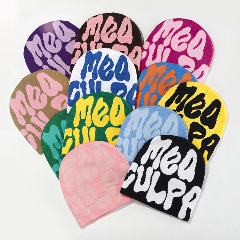 Knitting Cap Men Women Paragraph Quality Beanie Cap Y2k Warm Fashion Hundred Take Ins New Net Red Design Sense Niche Cold Cap