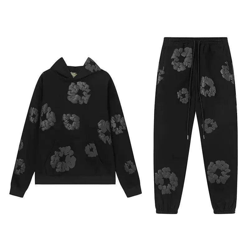 2026New brand hot sale New fashion foam print hoodie, European and American fashion men's sports suit, lovers' same suit