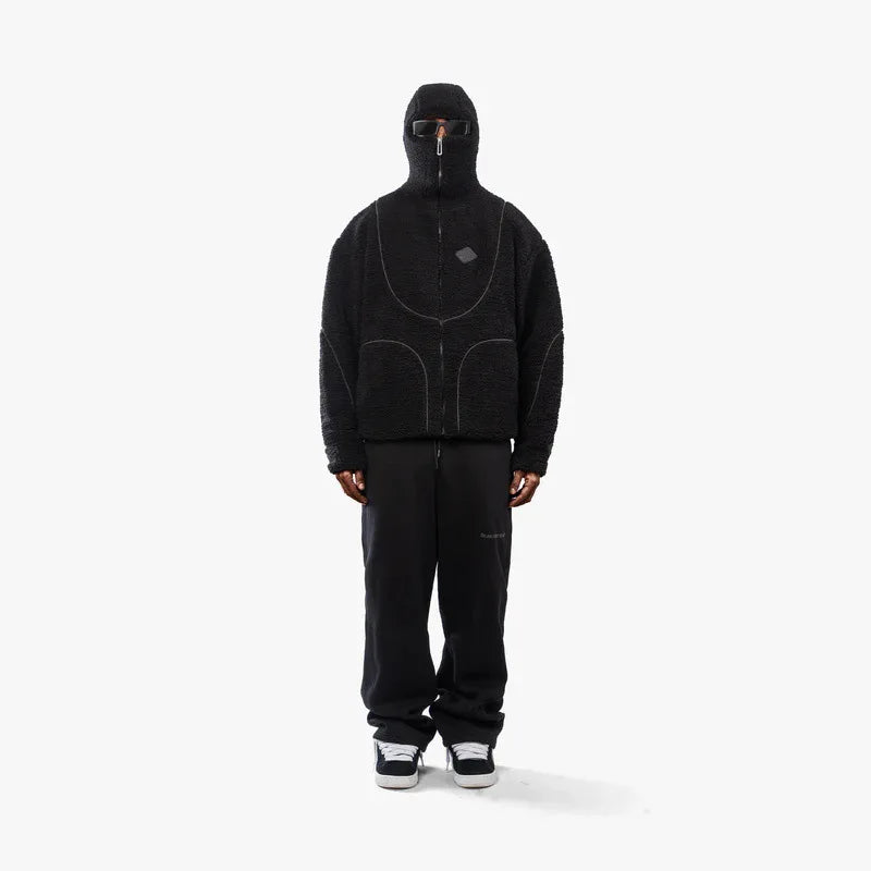 Men's and women's hoodies, fashionable loose multifunctional jackets, street style lamb wool cardigans hooded clothing
