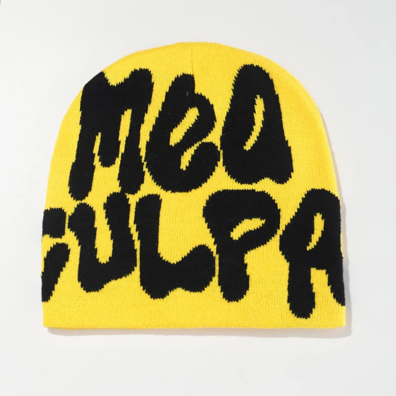 Knitting Cap Men Women Paragraph Quality Beanie Cap Y2k Warm Fashion Hundred Take Ins New Net Red Design Sense Niche Cold Cap