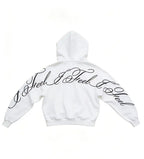 American retro black letter-printed hooded sweatshirt street fashion high street hot girl hip-hop rock grunge rock Harajuku punk