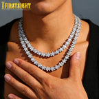 2026 New Iced Out Bling CZ Charm Necklace Silver Color Cubic Zirconia Tennis Chain For Women Men Hip hop Jewelry