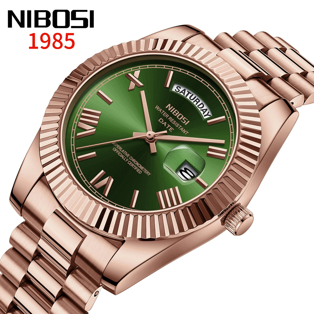 NIBOSI Brand Luxury Quartz Watches For Men Fashion Date Display Luminous Fashion Stainless Steel Men's Watch relogios masculino