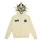 Skeleton Print Hoodie Cosplay Costume Zipper Jacket Long Sleeve Top Causal Hooded Sweatshirt Fashion Streetwear for Adult