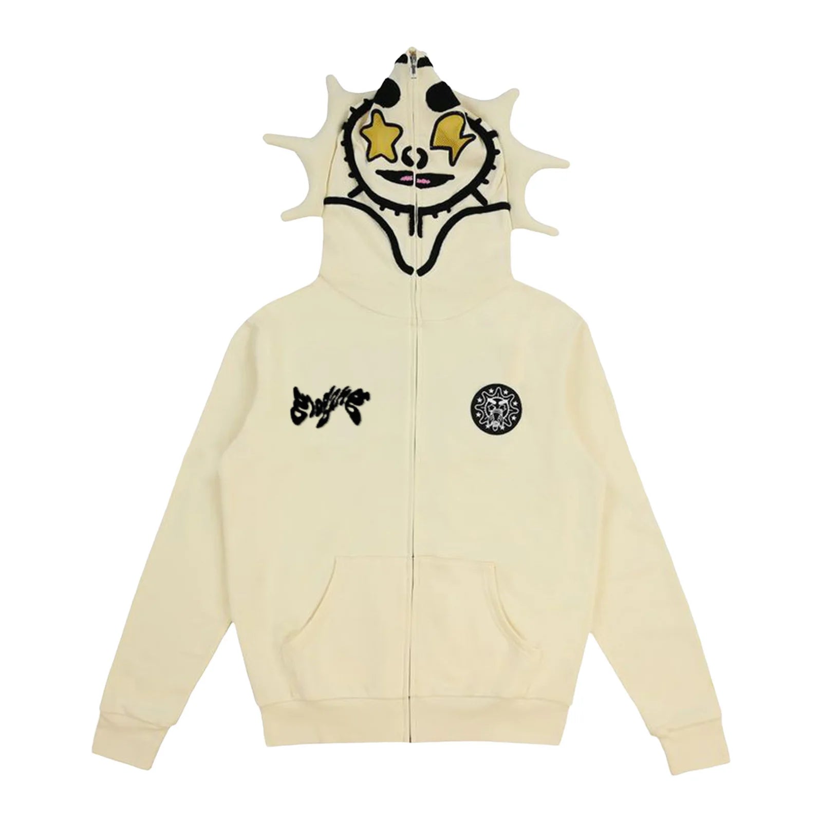 Skeleton Print Hoodie Cosplay Costume Zipper Jacket Long Sleeve Top Causal Hooded Sweatshirt Fashion Streetwear for Adult